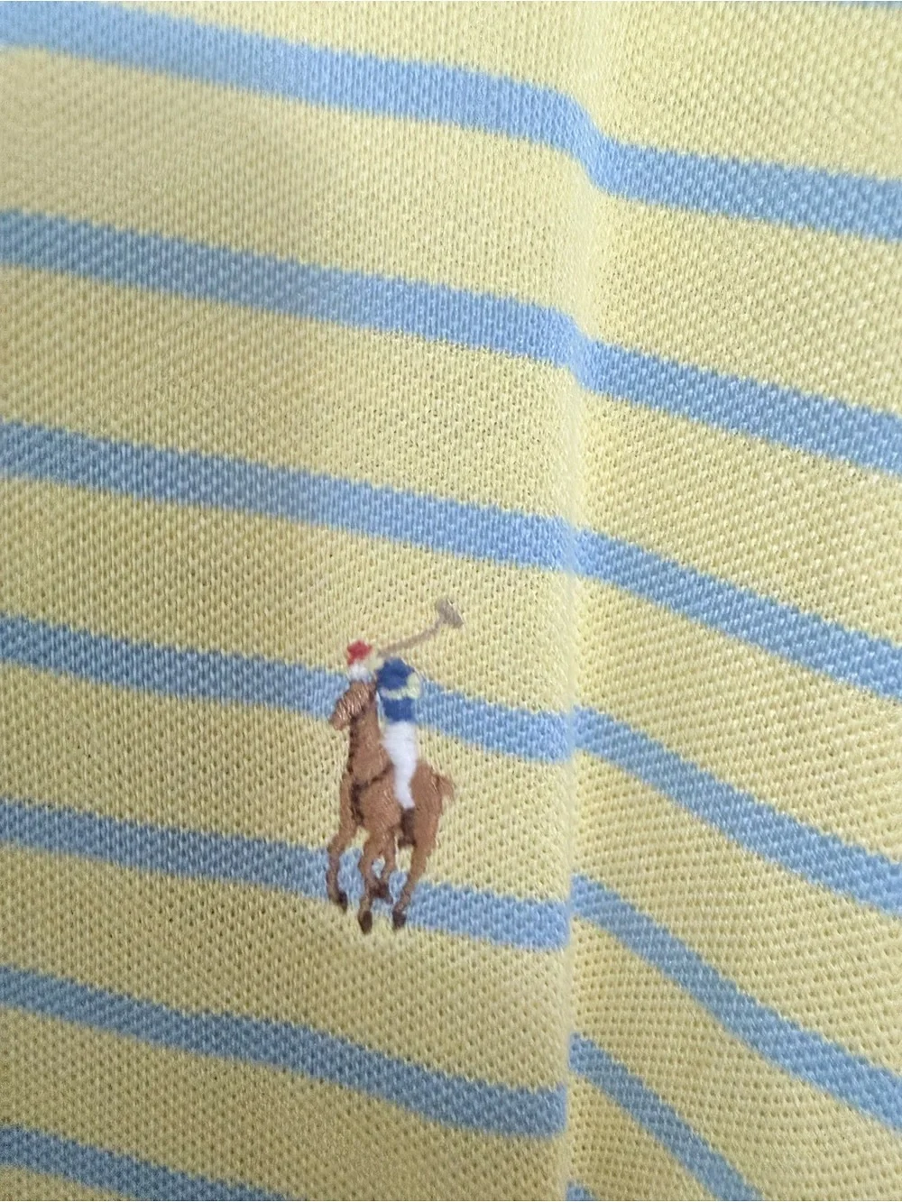 Ralph Lauren Yellow Polo with Light Blue Stripes